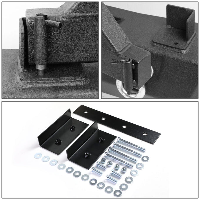 D-Motoring - Rear Bumper - Mid Width Style - With Hitch Receiver+D-Ring - 07-17 Jeep Wrangler - 5