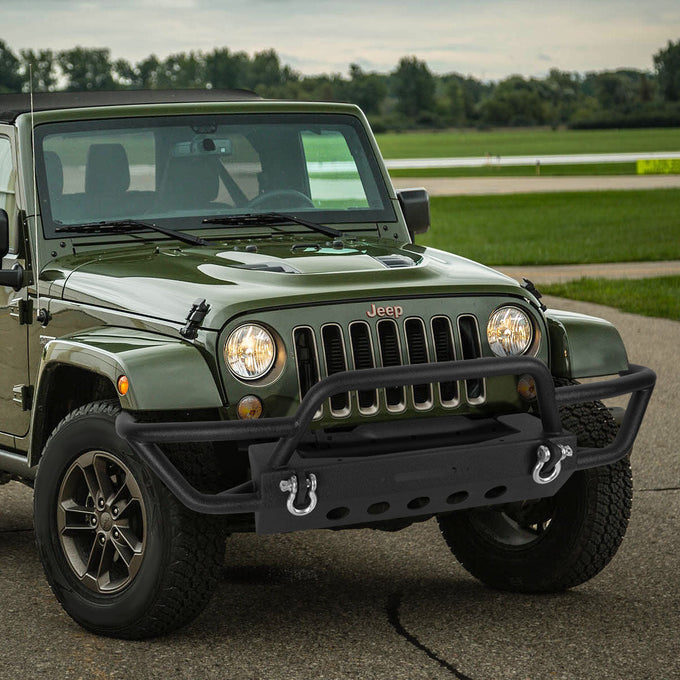 D-Motoring - Front Bumper - Mid Width Style - 07-17 Jeep Wrangler - 1