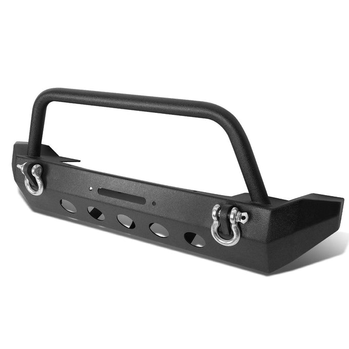 D-Motoring - Front Bumper - Stubby Width Style - Auxilary Light Mounts - 07-17 Jeep Wrangler - 2