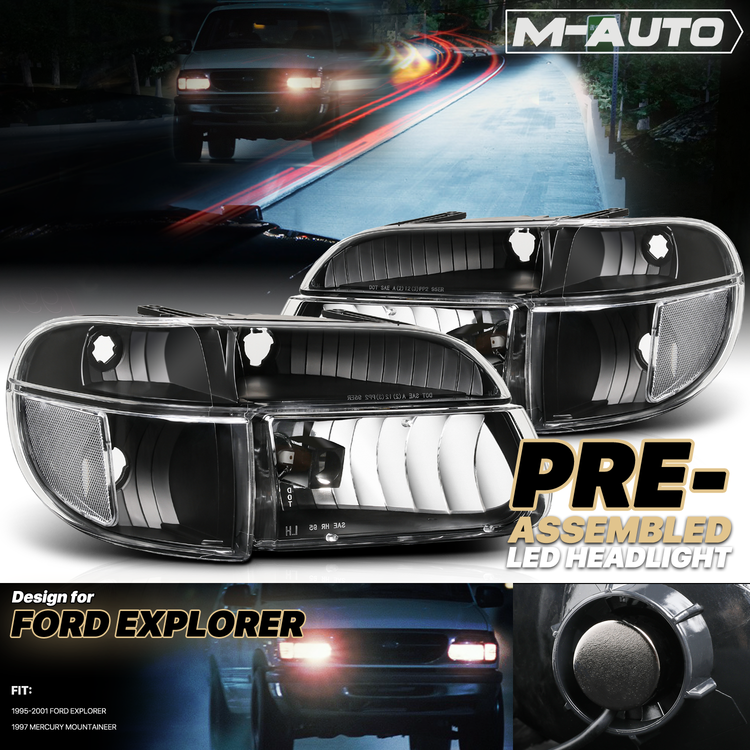 M-AUTO Factory Style Headlights 95-01 Ford Explorer, 1997