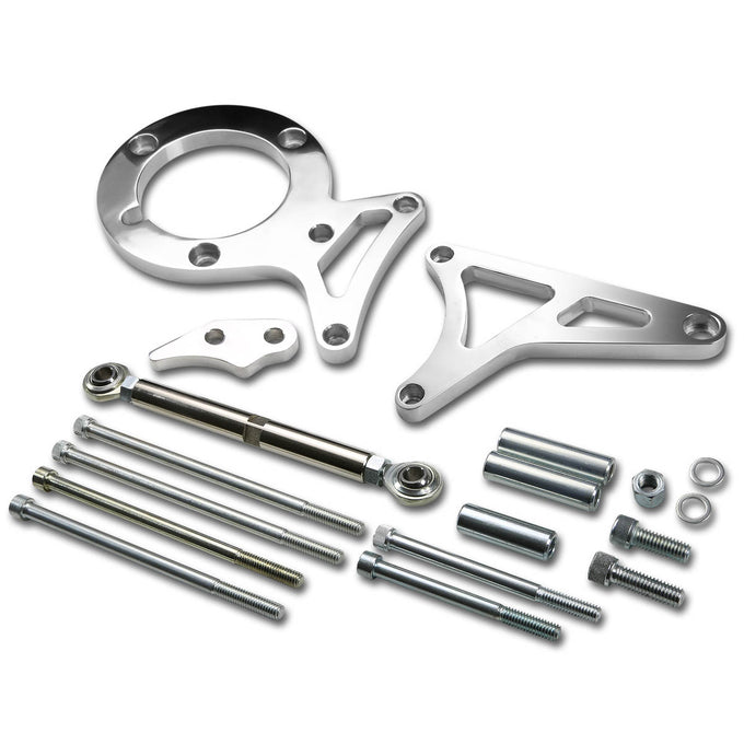 D-Motoring - Alternator & Power Steering Bracket - Polished - 79-95 Ford Mustang 5.0L - 1