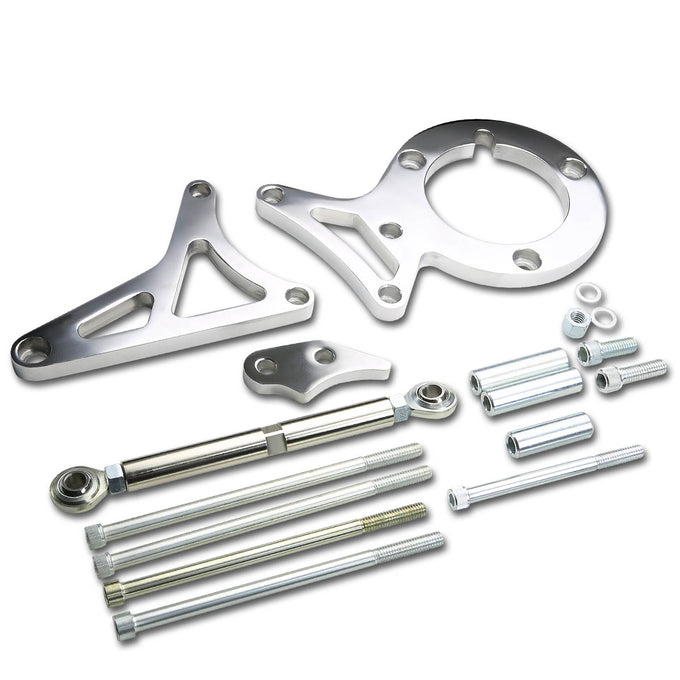 D-Motoring - Alternator & Power Steering Bracket - Polished - 79-95 Ford Mustang 5.0L - 4