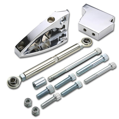 D-Motoring - Air Conditioner (A/C) Bracket Set - Chrome - Chevy SBC Short Water Pump SWP - 3