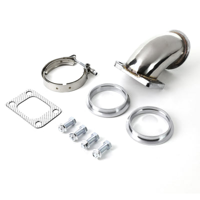 D-Motoring - Adapter - Remote Filter - 90 Degree Elbow Turbo T3/T4 V Band Adapter Flange - 5