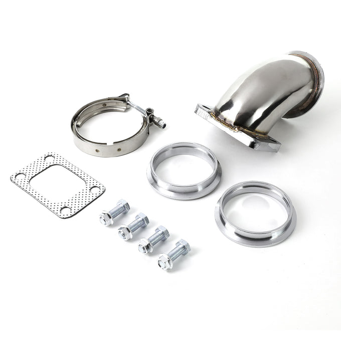 D-Motoring - Adapter - Remote Filter - 90 Degree Elbow Turbo T3/T4 V Band Adapter Flange - 5