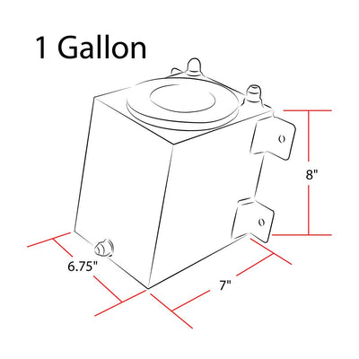 D-Motoring - Fuel Cell - 7 in. (L) x 6.75 in. (W) x 8 in. (H) - 1 Gallon - Bottom Feed - Aluminum - 4