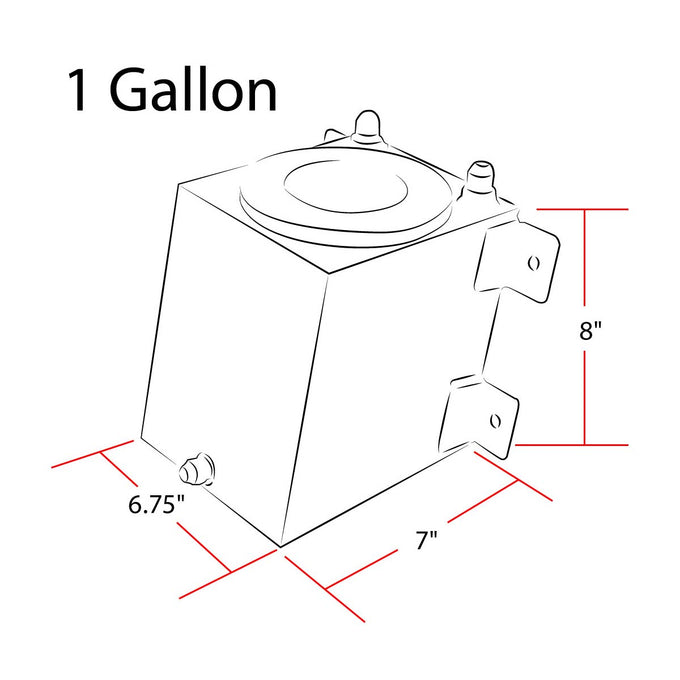 D-Motoring - Fuel Cell - 7 in. (L) x 6.75 in. (W) x 8 in. (H) - 1 Gallon - Bottom Feed - Aluminum - 4
