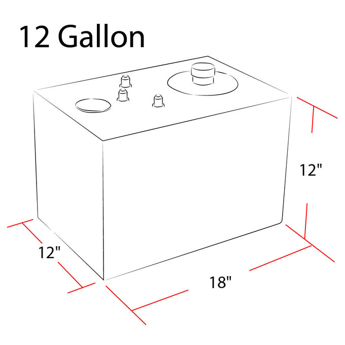 D-Motoring - Fuel Cell - 17.75 in. (L) x 12 in. (W) x 12 in. (H) - 12 Gallon - Top Feed - Aluminum - 4