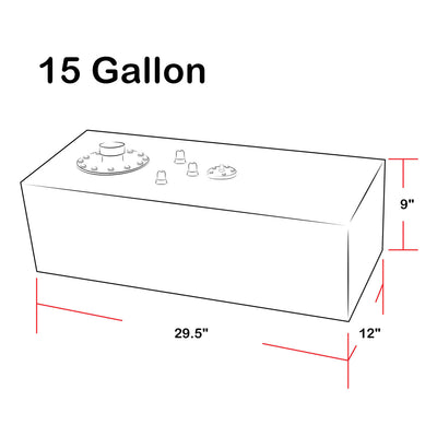 D-Motoring - Fuel Cell - 30 in. (L) x 12 in. (W) x 9 in. (H) - 15 Gallon - Top-Feed - Aluminum - 4