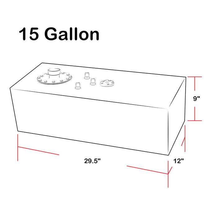 D-Motoring - Fuel Cell - 30 in. (L) x 12 in. (W) x 9 in. (H) - 15 Gallon - Top-Feed - Aluminum - 4