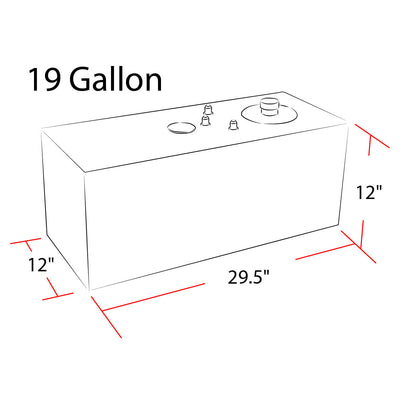 D-Motoring - Fuel Cell - 29.5 in. (L) x 12 in. (W) x 12 in. (H) - 19 Gallon - Top Feed - Aluminum - 4