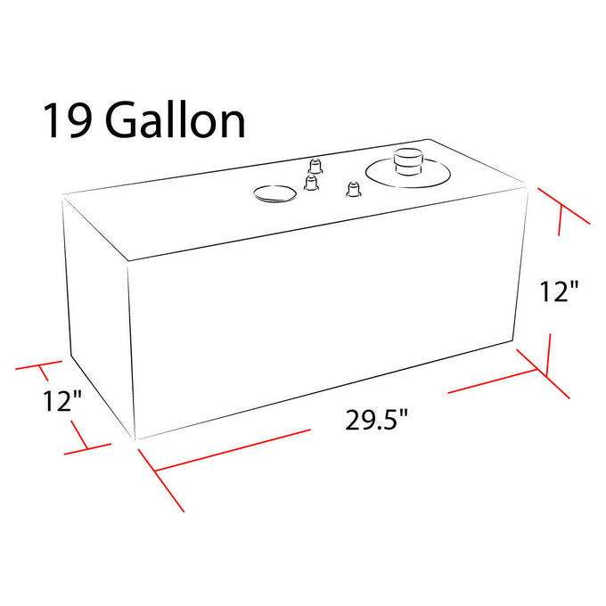 D-Motoring - Fuel Cell - 29.5 in. (L) x 12 in. (W) x 12 in. (H) - 19 Gallon - Top Feed - Aluminum - 4
