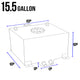 D-Motoring - Fuel Cell - 19.75 in. (L) x 18 in. (W) x 8-3/4 in. (H) - 15.5 Gallon - W / Anti-Slosh Foam - Aluminum - 6