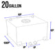 D-Motoring - Fuel Cell - 19.75 in. (L) x 24 in. (W) x 10 in. (H) - 20 Gallon - W / Anti-Slosh Foam - Aluminum - 6