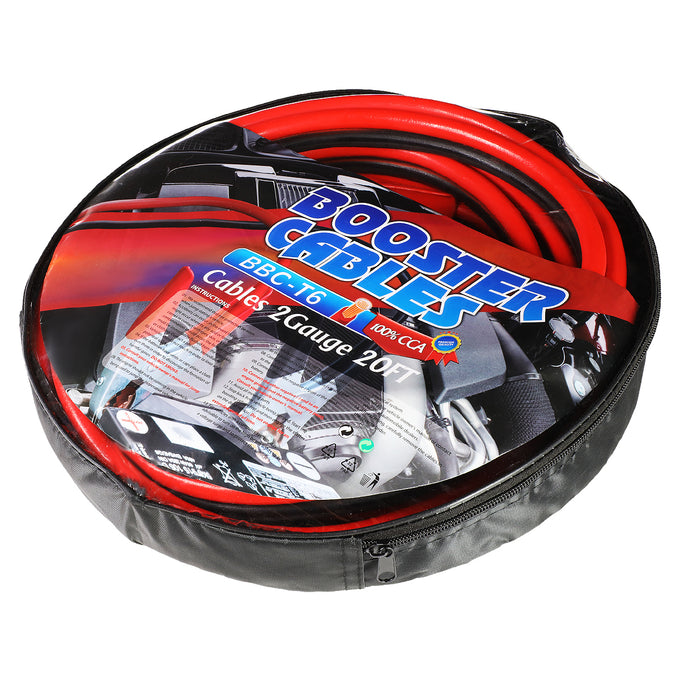 D-Motoring - Jumper Cables - Heavy Duty 2 Gauge 20 Ft - 600 AMP - 5