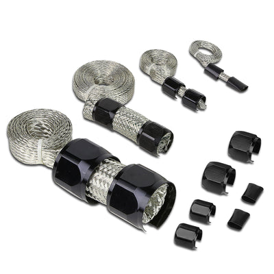 Radiator Vacuum Heater Fuel Line Braided Hose Sleeving Kit - Stainless Steel
