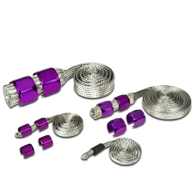 Radiator Vacuum Heater Fuel Line Braided Hose Sleeving Kit - Stainless Steel