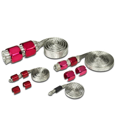 Radiator Vacuum Heater Fuel Line Braided Hose Sleeving Kit - Stainless Steel