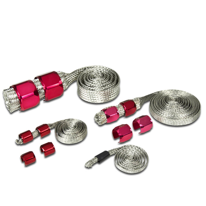 Radiator Vacuum Heater Fuel Line Braided Hose Sleeving Kit - Stainless Steel