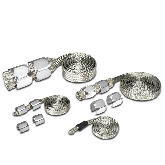 Radiator Vacuum Heater Fuel Line Braided Hose Sleeving Kit - Stainless Steel