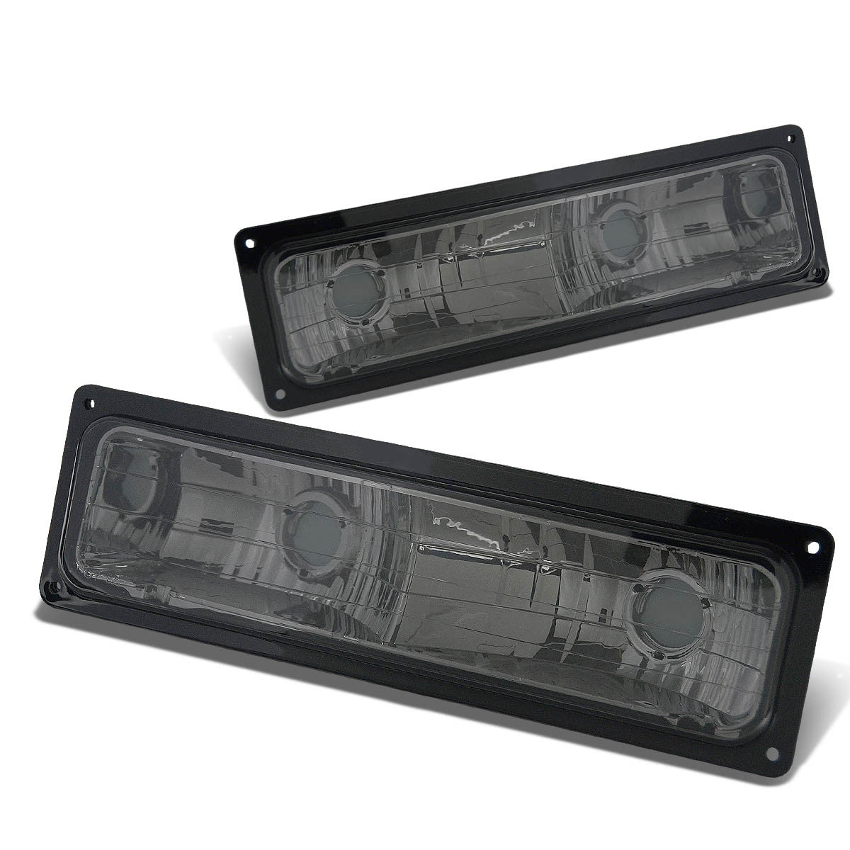 D-Motoring - Bumper Lights - Chrome Housing - Smoked Lens - Plug-n-Play - Pair - Chevy Gmt400 C10 C/K / Gmt400 Suburban - 1