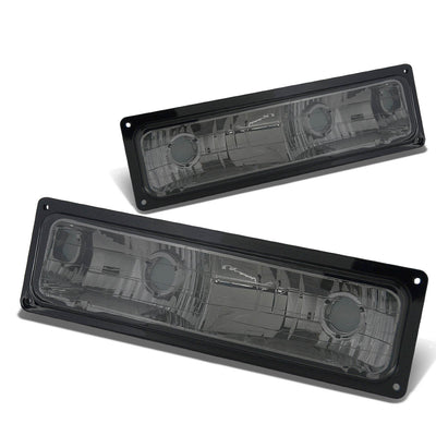 D-Motoring - Bumper Lights - Chrome Housing - Smoked Lens - Plug-n-Play - Pair - Chevy Gmt400 C10 C/K / Gmt400 Suburban - 1