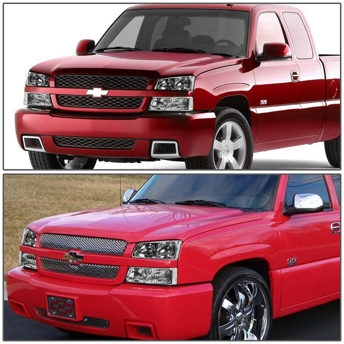 D-Motoring - Bumper Lights - Chrome Housing - Clear Corner - Plug-n-Play - Pair - Chevy Avalanche 1500 / 2500 / Silverado 1500 / 2500 / 3500 & HD Models - 5