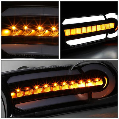 07-14 Toyota FJ Cruiser Bumper Lights - 3D LED DRL+Sequential Turn Signal - Clear Lens - Amber Corner - Pair - BL-LB-FJC07-BK-AM - 4