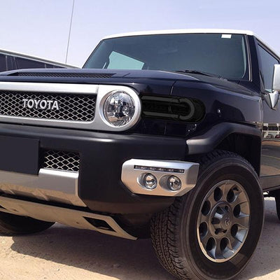 07-14 Toyota FJ Cruiser Bumper Lights - 3D LED DRL+Sequential Turn Signal - Smoked Lens - Clear Corner - Pair - BL-LB-FJC07-BK-SM-CL1 - 8