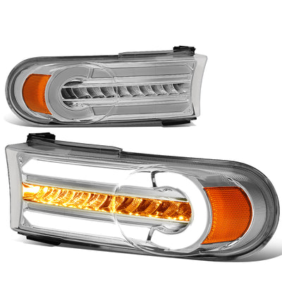 Chrome Housing Amber Corner LED DRL Sequential Turn Signal Bumper Lights<br>07-14 Toyota FJ Cruiser