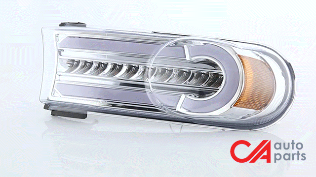 Chrome Housing Amber Corner LED DRL Sequential Turn Signal Bumper Lights<br>07-14 Toyota FJ Cruiser