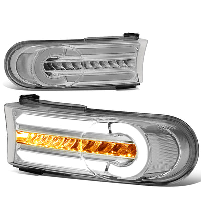 Chrome Housing LED DRL Sequential Turn Signal Bumper Lights<br>07-14 Toyota FJ Cruiser
