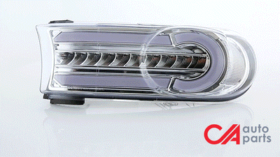 Chrome Housing LED DRL Sequential Turn Signal Bumper Lights<br>07-14 Toyota FJ Cruiser