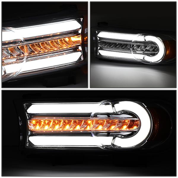 Smoked Lens Amber Corner LED DRL Sequential Turn Signal Bumper