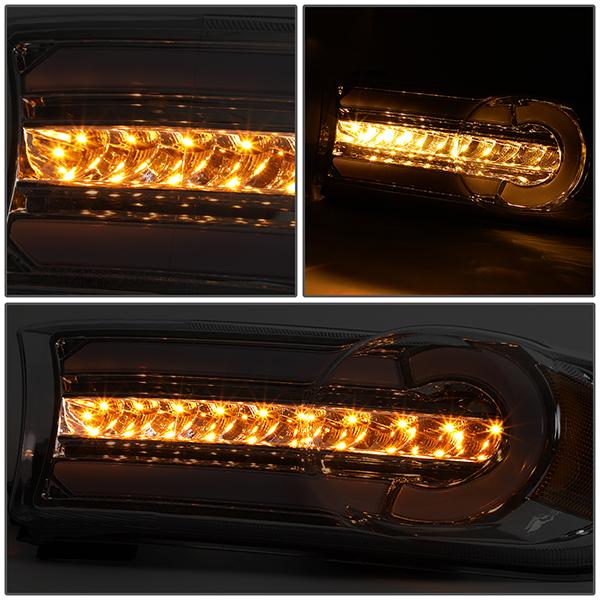 07-14 Toyota FJ Cruiser Bumper Lights - 3D LED DRL+Sequential Turn Signal - Smoked Lens - Amber Corner - Pair - BL-LB-FJC07-SM-AM - 4