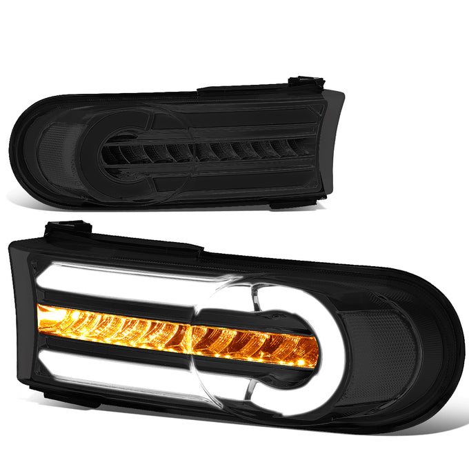Smoked Lens LED DRL Sequential Turn Signal Bumper Lights<br>07-14 Toyota FJ Cruiser