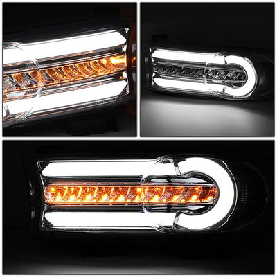 07-14 Toyota FJ Cruiser Bumper Lights - 3D LED DRL+Sequential Turn Signal - Smoked Lens - Clear Corner - Pair - BL-LB-FJC07-SM-CL1 - 3