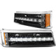 D-Motoring - Bumper Lights - LED DRL - Black Housing - Amber Corner - Plug-n-Play - Pair - Chevy Avalanche 1500 / 2500 / Silverado 1500 / 2500 / 3500 & HD Models - 1