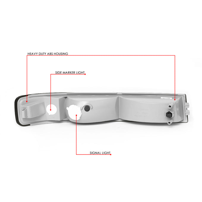 D-Motoring - Bumper Lights - Smoked Lens - Plug-n-Play - Pair - Chevy Express 1500 / 2500 / 3500 GMC Savana 1500 /  2500/  3500 - 5