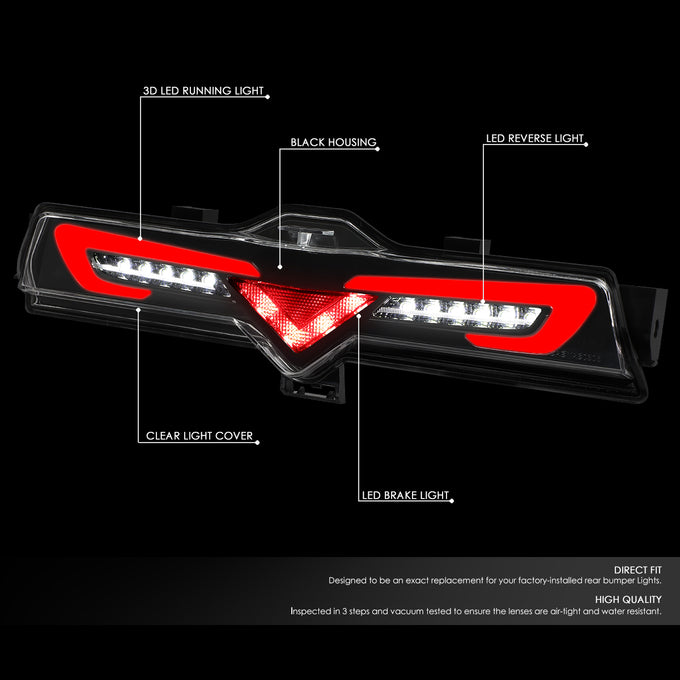 D-Motoring - 13-18 Scion FRS 86Third Brake Lights - 3D LED Bar - Clear Lens - Plug-n-Play - 2