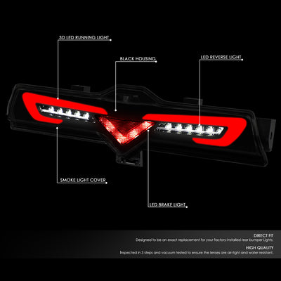 D-Motoring - 13-18 Scion FRS 86Third Brake Lights - 3D LED Bar - Smoked Lens - Plug-n-Play - 2