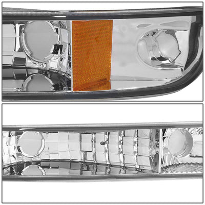 D-Motoring - Headlights - LED Halo Rings - Chrome Housing - Amber Corner - Projector - Plug-n-Play - Pair - GMC Sierra 1500(HD) / 2500(HD) / 3500(HD) / Sierra C3 / Yukon - 4
