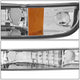 D-Motoring - Headlights - LED Halo Rings - Chrome Housing - Amber Corner - Projector - Plug-n-Play - Pair - GMC Sierra 1500(HD) / 2500(HD) / 3500(HD) / Sierra C3 / Yukon - 4
