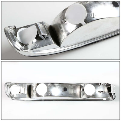 D-Motoring - Headlights - LED Halo Rings - Chrome Housing - Amber Corner - Projector - Plug-n-Play - Pair - GMC Sierra 1500(HD) / 2500(HD) / 3500(HD) / Sierra C3 / Yukon - 5