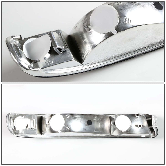 D-Motoring - Headlights - LED Halo Rings - Chrome Housing - Amber Corner - Projector - Plug-n-Play - Pair - GMC Sierra 1500(HD) / 2500(HD) / 3500(HD) / Sierra C3 / Yukon - 5