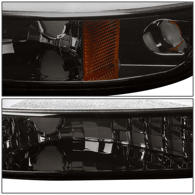 D-Motoring - Headlights - Smoked Lens - Amber Corner - Plug-n-Play - Pair - GMC Sierra 1500(HD) / 2500(HD) / 3500HD / Yukon / Sierra C3 - 4