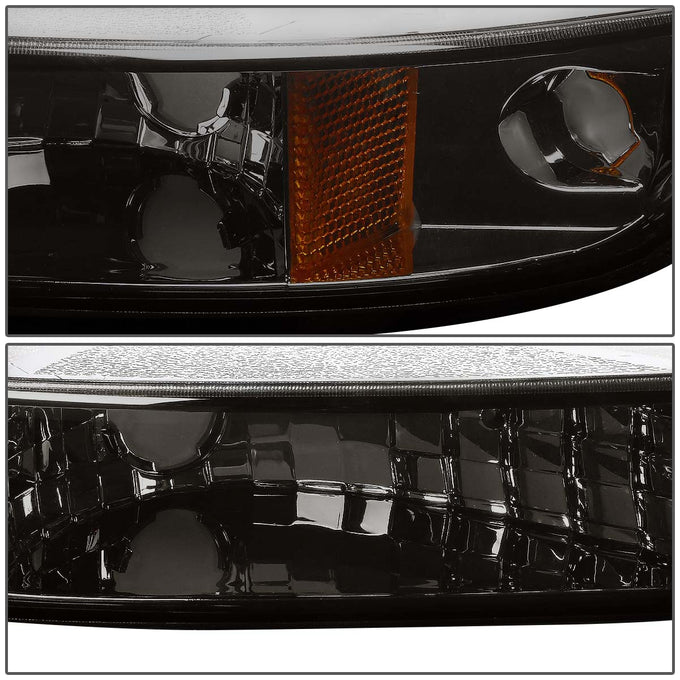 D-Motoring - Headlights - Smoked Lens - Amber Corner - Plug-n-Play - Pair - GMC Sierra 1500(HD) / 2500(HD) / 3500HD / Yukon / Sierra C3 - 4