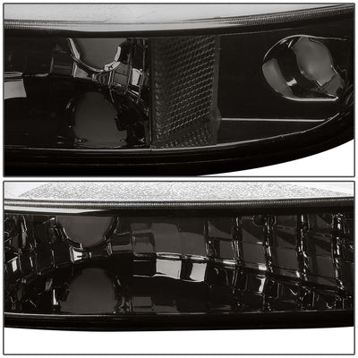D-Motoring - Headlights - Smoked Lens - Clear Corner - Plug-n-Play - Pair - GMC Sierra 1500(HD) / 2500(HD) / 3500HD / Yukon / Sierra C3 - 4