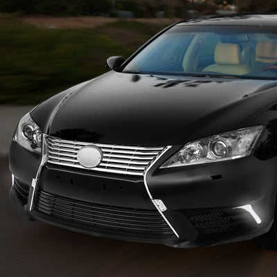 D-Motoring - 10-12 Lexus ES350 Front Bumper - W LED Fog Lights - Replacement - OEM Style - ABS - 7