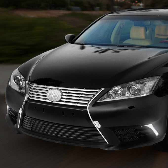 D-Motoring - 10-12 Lexus ES350 Front Bumper - W LED Fog Lights - Replacement - OEM Style - ABS - 7